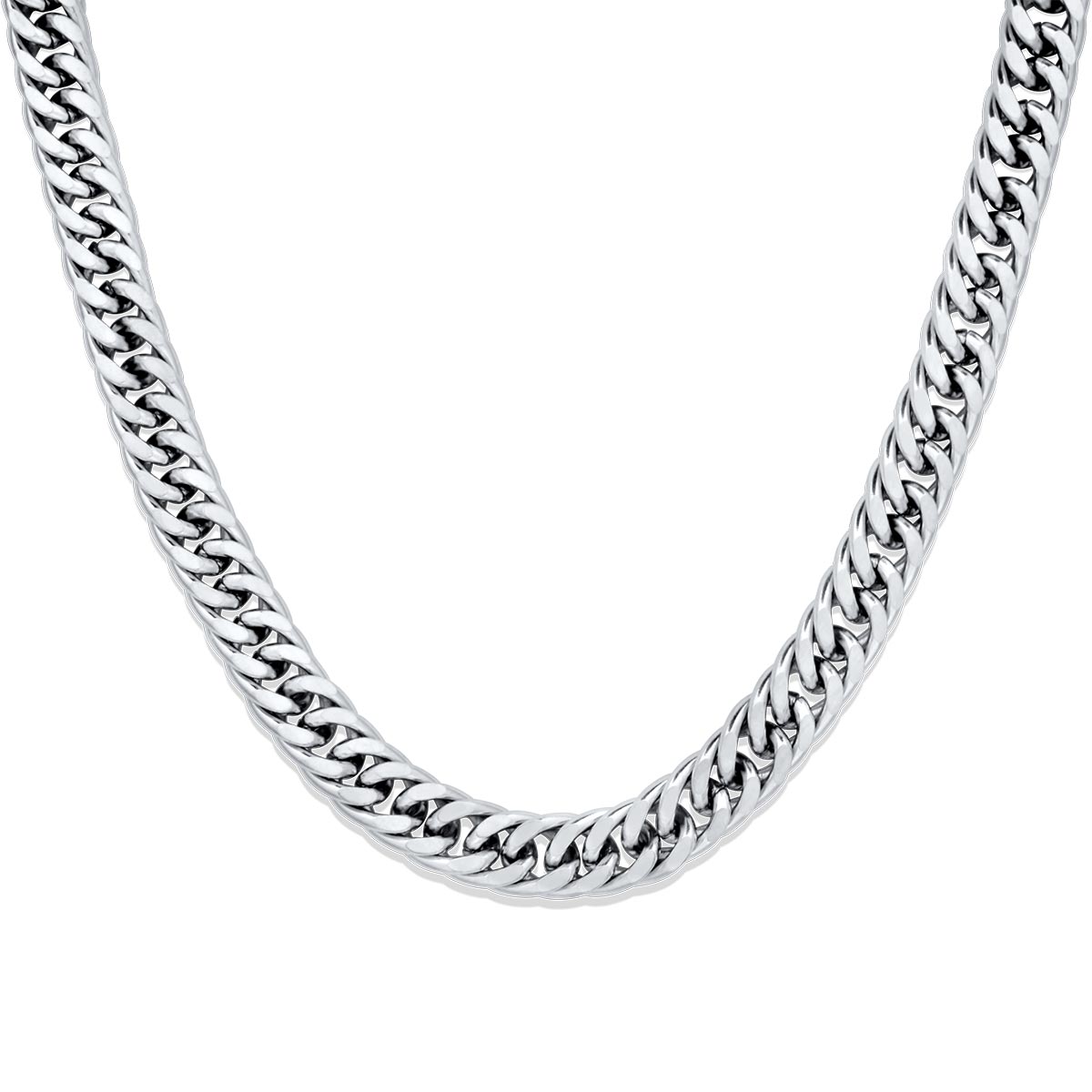 Micro Cubano Chain Silver 8MM Αλυσίδα λαιμού από ανοξείδωτο ατσάλι 316L